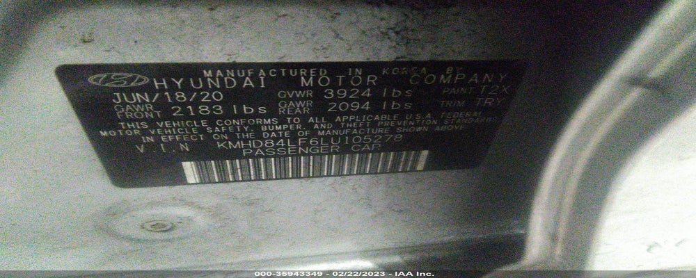 KMHD84LF6LU105278 2020 HYUNDAI ELANTRA photo no. 9