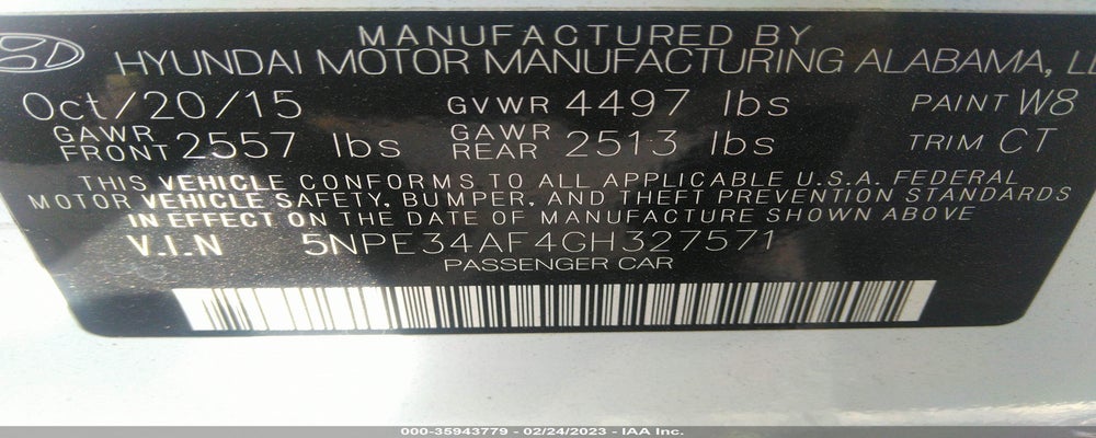 5NPE34AF4GH327571 2016 HYUNDAI SONATA photo no. 9