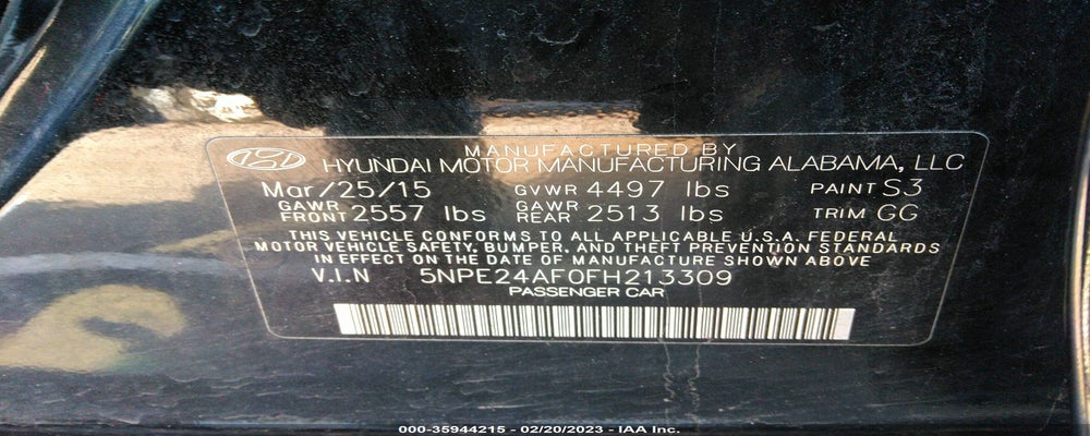 5NPE24AF0FH213309 2015 HYUNDAI SONATA photo no. 9