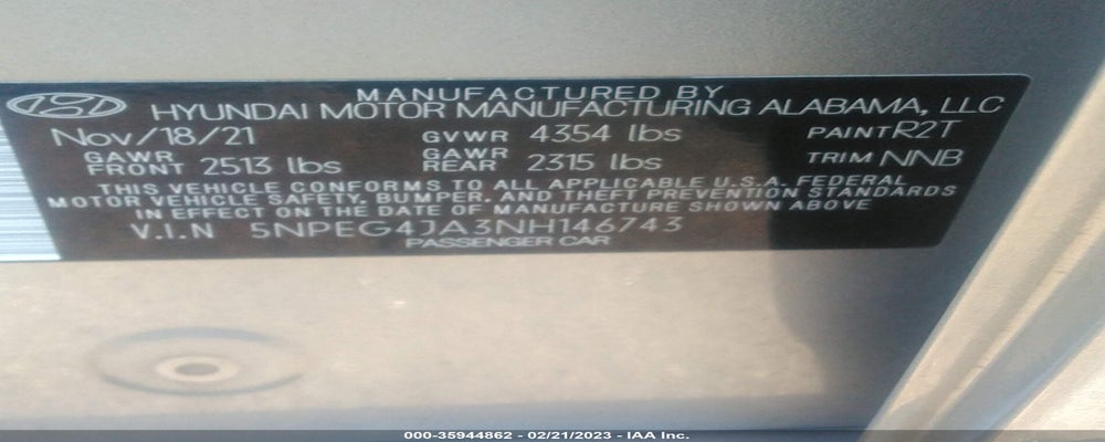 5NPEG4JA3NH146743 2022 HYUNDAI SONATA photo no. 9