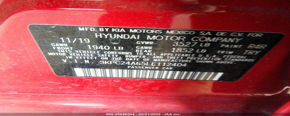 3KPC24A65LE112404 2020 HYUNDAI ACCENT photo no. 9