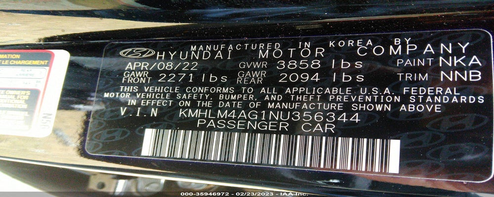 KMHLM4AG1NU356344 2022 HYUNDAI ELANTRA photo no. 9