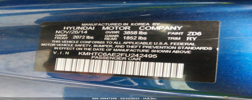 KMHTC6AE2FU242495 2015 HYUNDAI VELOSTER photo no. 9