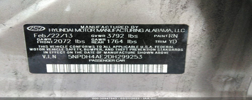 5NPDH4AE2DH299253 2013 HYUNDAI ELANTRA photo no. 9