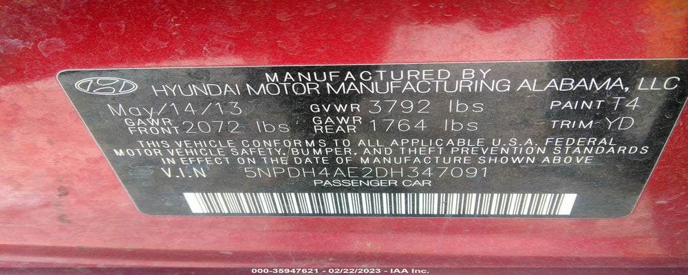 5NPDH4AE2DH347091 2013 HYUNDAI ELANTRA photo no. 9