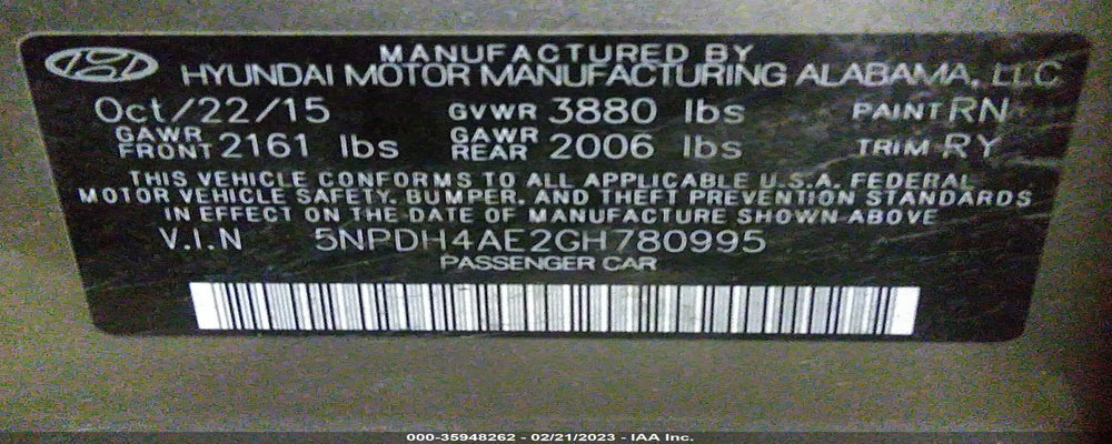 5NPDH4AE2GH780995 2016 HYUNDAI ELANTRA photo no. 9
