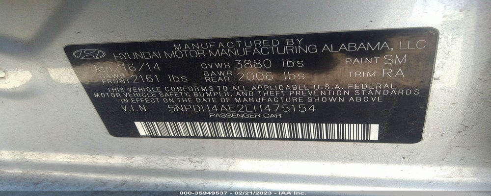 5NPDH4AE2EH475154 2014 HYUNDAI ELANTRA photo no. 9