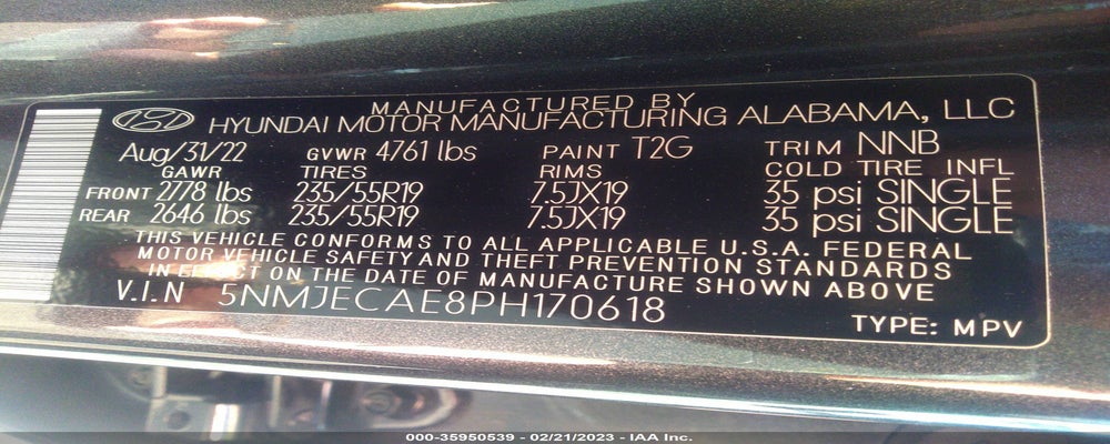 5NMJECAE8PH170618 2023 HYUNDAI TUCSON photo no. 9