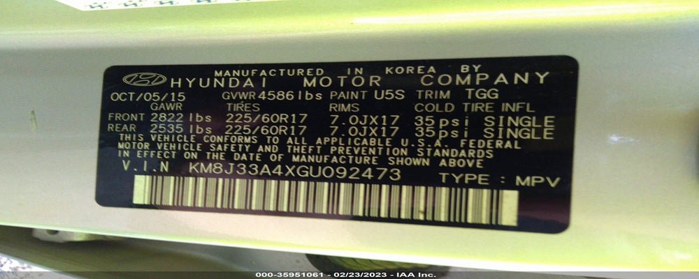 KM8J33A4XGU092473 2016 HYUNDAI TUCSON photo no. 9