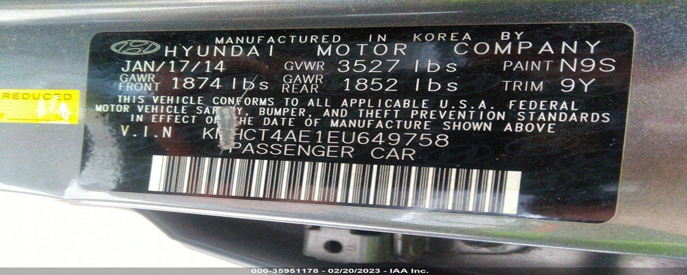 KMHCT4AE1EU649758 2014 HYUNDAI ACCENT photo no. 9