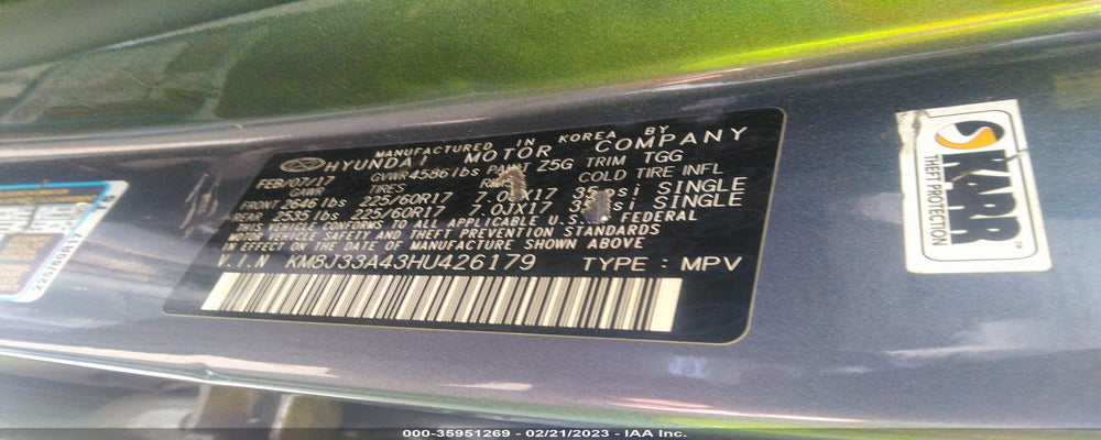 KM8J33A43HU426179 2017 HYUNDAI TUCSON photo no. 9