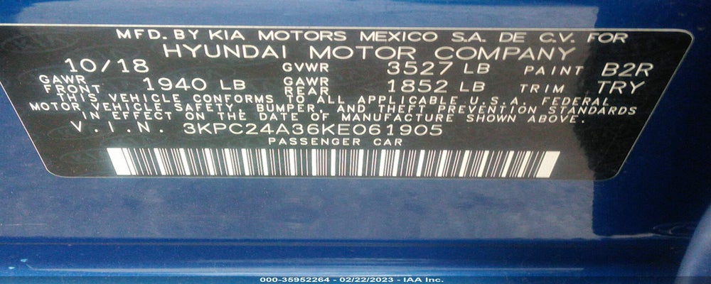 3KPC24A36KE061905 2019 HYUNDAI ACCENT photo no. 9