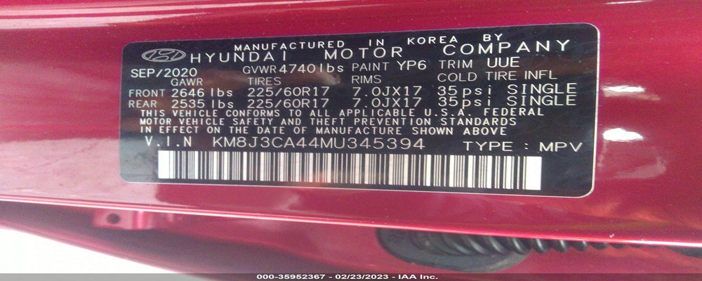 KM8J3CA44MU345394 2021 HYUNDAI TUCSON photo no. 9