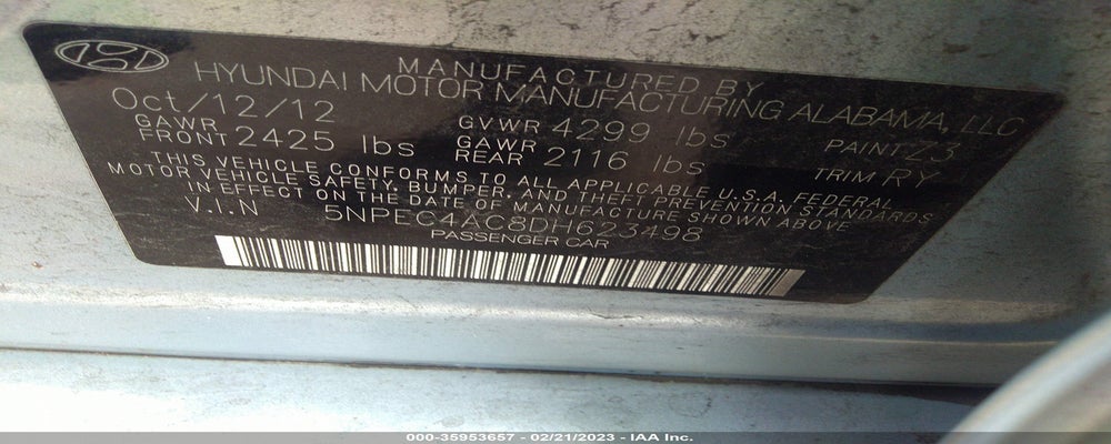 5NPEC4AC8DH623498 2013 HYUNDAI SONATA photo no. 9