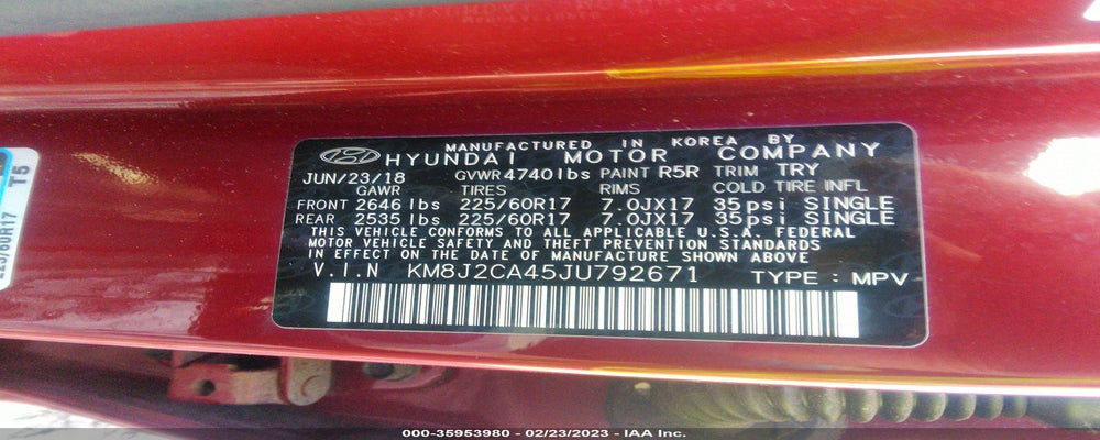 KM8J2CA45JU792671 2018 HYUNDAI TUCSON photo no. 9