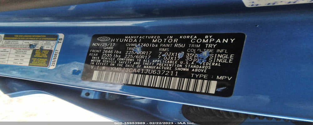 KM8J3CA41JU637211 2018 HYUNDAI TUCSON photo no. 9