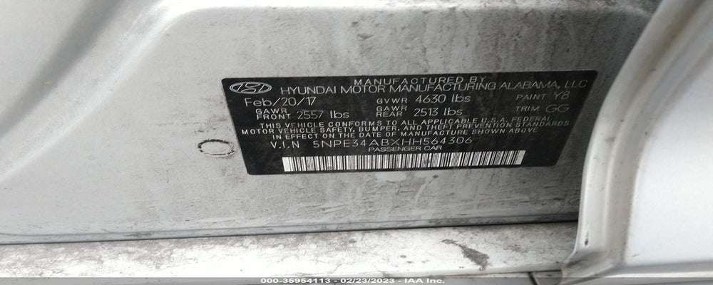 5NPE34ABXHH564306 2017 HYUNDAI SONATA photo no. 9