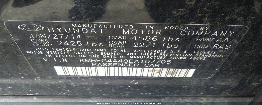 KMHEC4A48EA107705 2014 HYUNDAI SONATA HYBRID photo no. 9