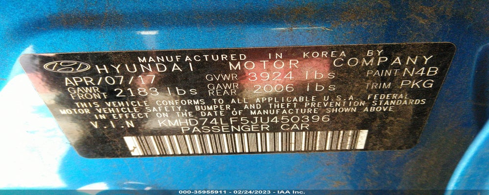 KMHD74LF5JU450396 2018 HYUNDAI ELANTRA photo no. 9