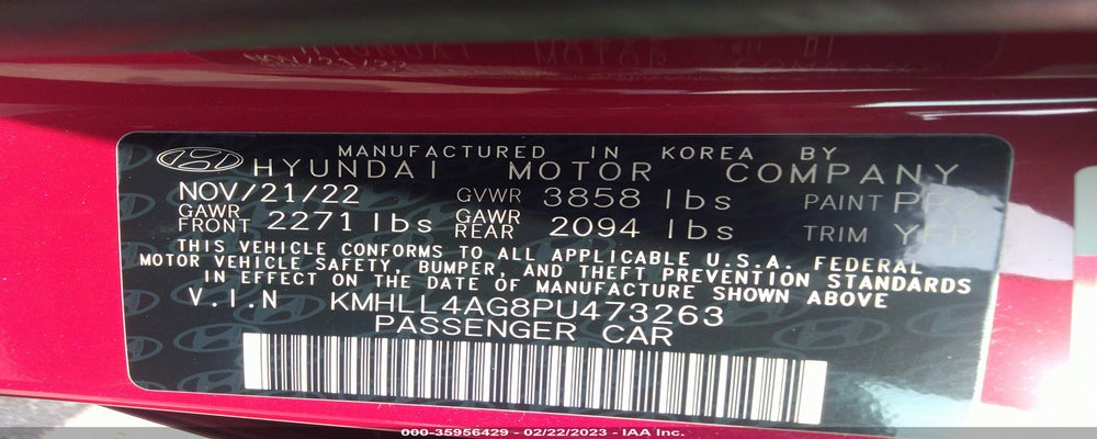 KMHLL4AG8PU473263 2023 HYUNDAI ELANTRA photo no. 9