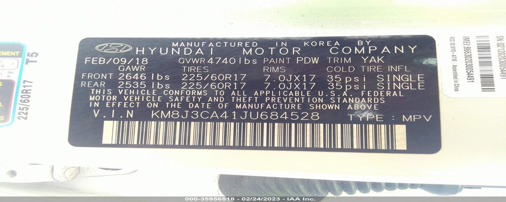 KM8J3CA41JU684528 2018 HYUNDAI TUCSON photo no. 9