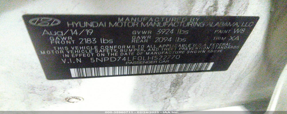 5NPD74LF0LH522770 2020 HYUNDAI ELANTRA photo no. 9