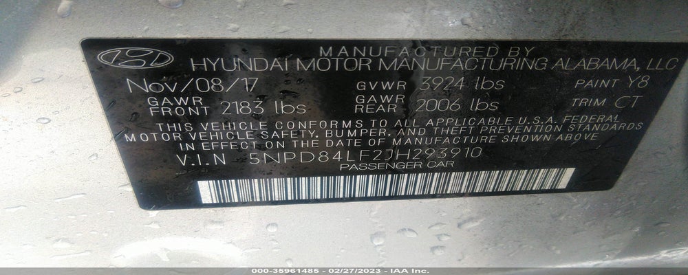 5NPD84LF2JH293910 2018 HYUNDAI ELANTRA photo no. 9
