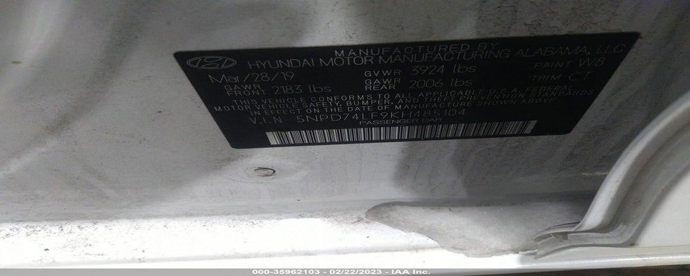 5NPD74LF9KH485104 2019 HYUNDAI ELANTRA photo no. 9