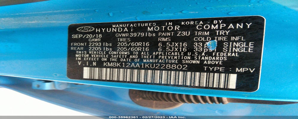 KM8K12AA1KU228802 2019 HYUNDAI KONA photo no. 9