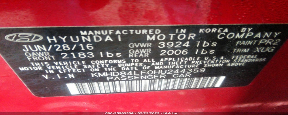 KMHD84LF0HU244359 2017 HYUNDAI ELANTRA photo no. 9