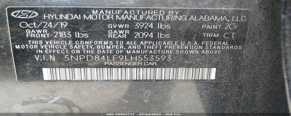 5NPD84LF9LH553593 2020 HYUNDAI ELANTRA photo no. 9