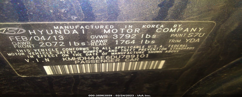 KMHDH4AE6DU789101 2013 HYUNDAI ELANTRA photo no. 9
