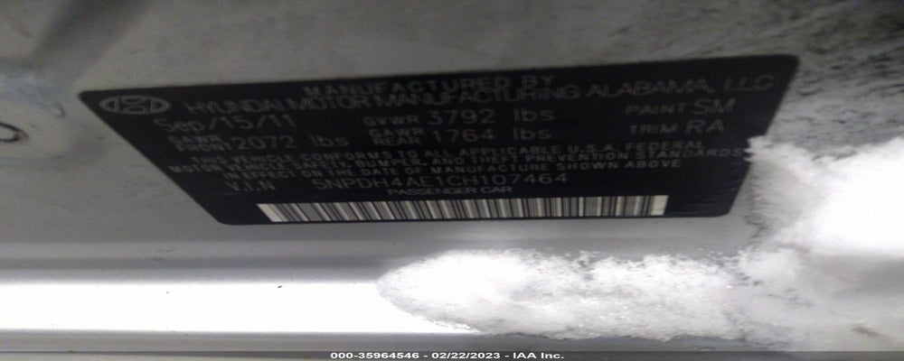 5NPDH4AE1CH107464 2012 HYUNDAI ELANTRA photo no. 9