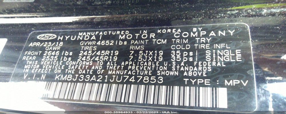 KM8J33A21JU747853 2018 HYUNDAI TUCSON photo no. 9