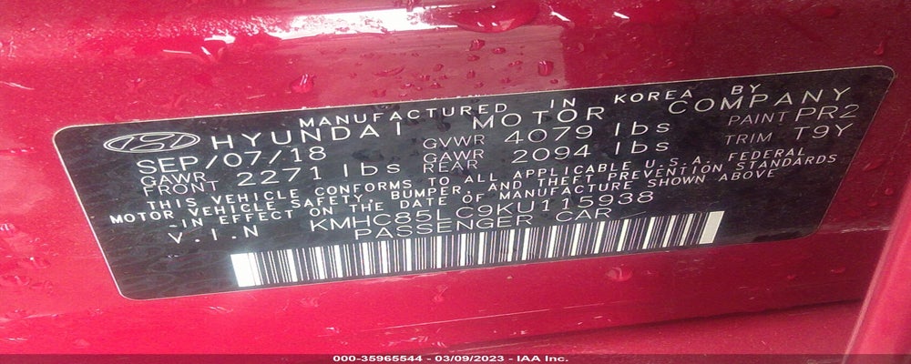 KMHC85LC9KU115938 2019 HYUNDAI IONIQ HYBRID photo no. 9