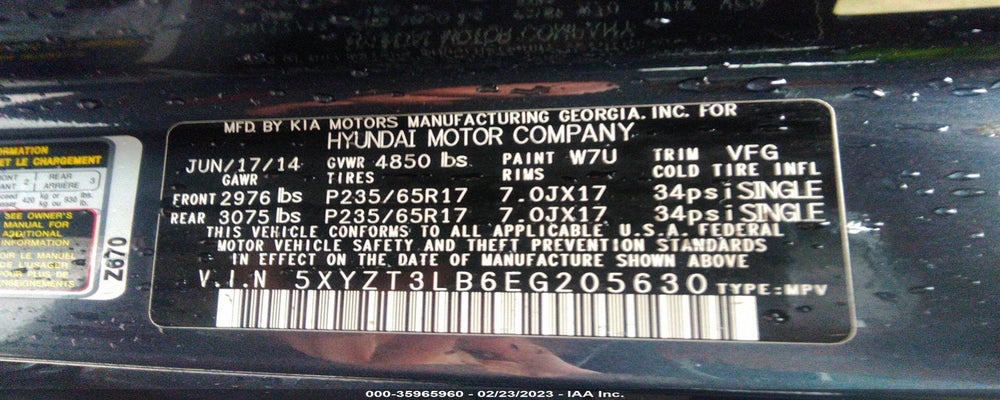 5XYZT3LB6EG205630 2014 HYUNDAI SANTA FE SPORT photo no. 9