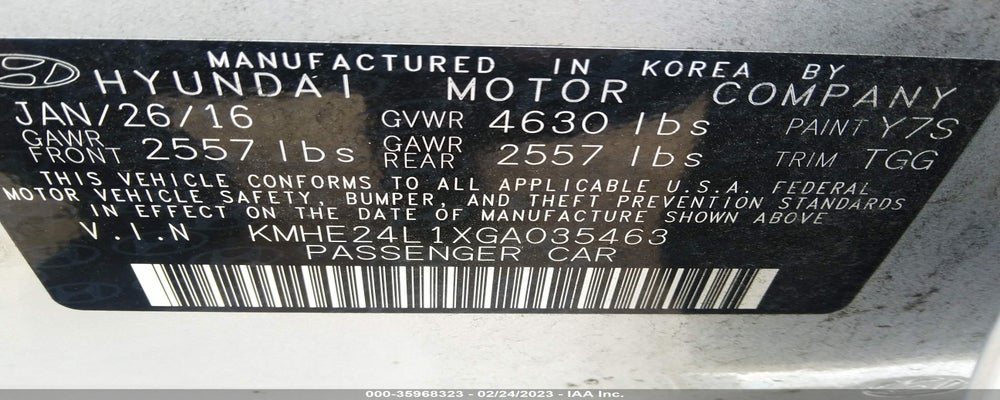 KMHE24L1XGA035463 2016 HYUNDAI SONATA HYBRID photo no. 9