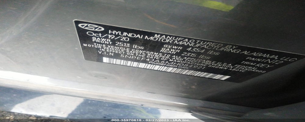 5NPEF4JA6MH084921 2021 HYUNDAI SONATA photo no. 9