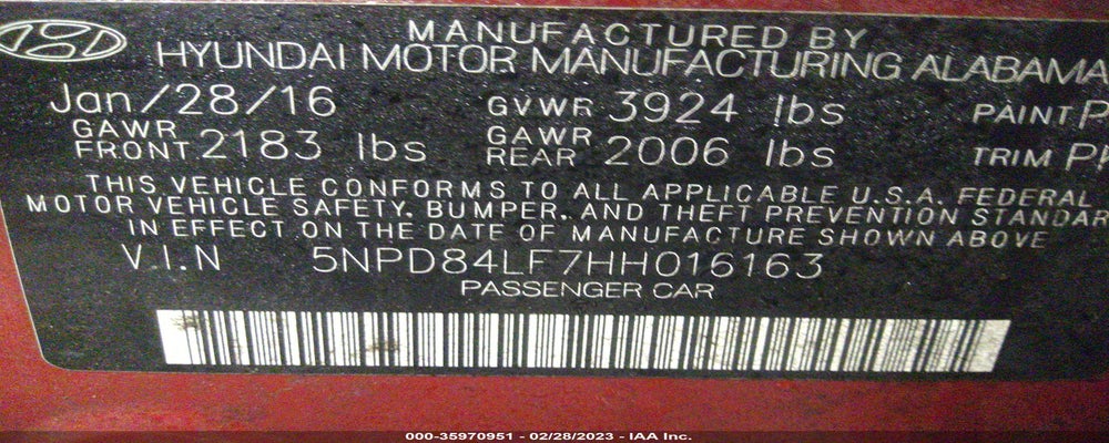 5NPD84LF7HH016163 2017 HYUNDAI ELANTRA photo no. 9