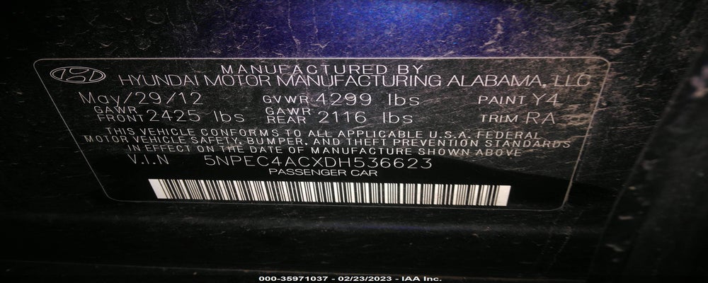 5NPEC4ACXDH536623 2013 HYUNDAI SONATA photo no. 9