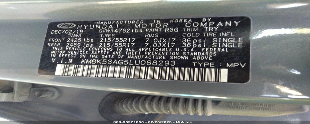 KM8K53AG5LU068293 2020 HYUNDAI KONA EV photo no. 9