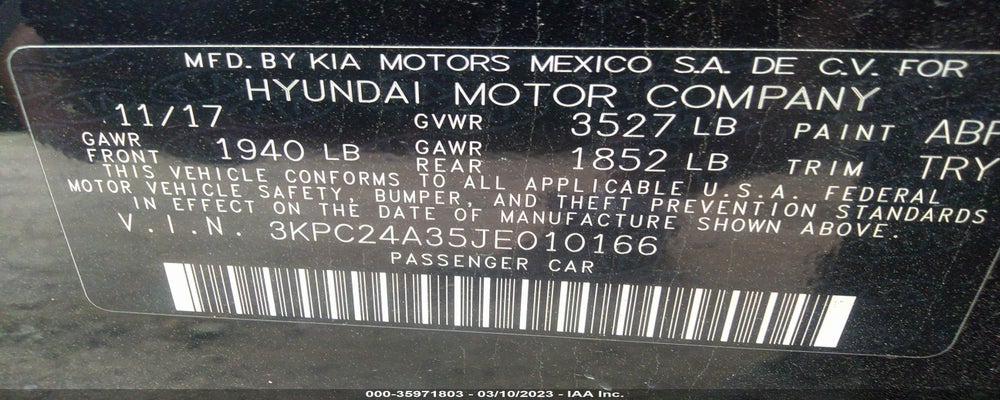3KPC24A35JE010166 2018 HYUNDAI ACCENT photo no. 9