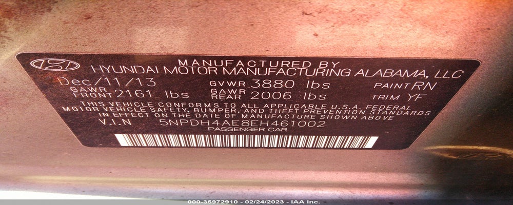 5NPDH4AE8EH461002 2014 HYUNDAI ELANTRA photo no. 9