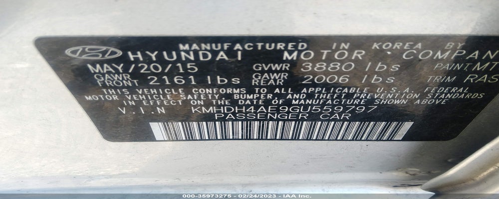 KMHDH4AE9GU559797 2016 HYUNDAI ELANTRA photo no. 9
