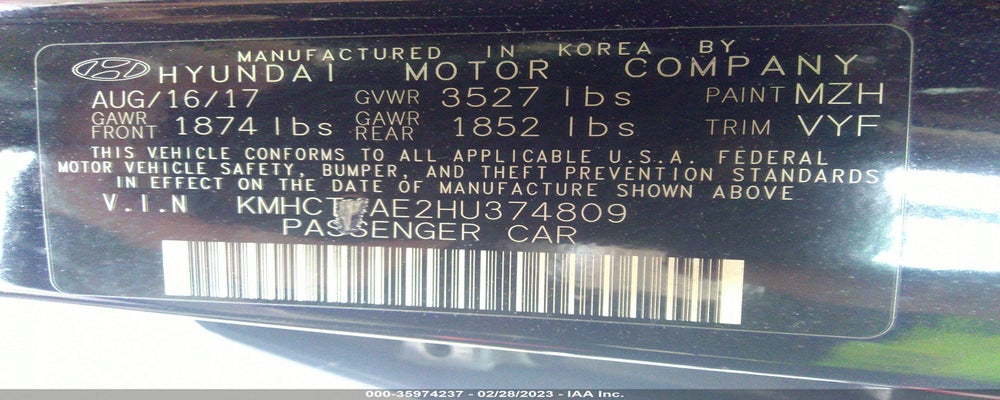 KMHCT4AE2HU374809 2017 HYUNDAI ACCENT photo no. 9