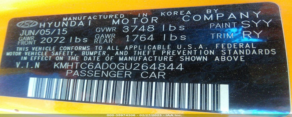 KMHTC6AD0GU264844 2016 HYUNDAI VELOSTER photo no. 9