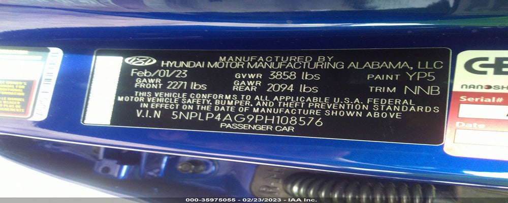 5NPLP4AG9PH108576 2023 HYUNDAI ELANTRA photo no. 9