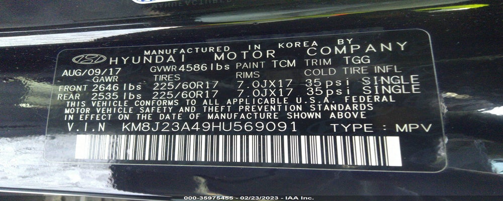 KM8J23A49HU569091 2017 HYUNDAI TUCSON photo no. 9