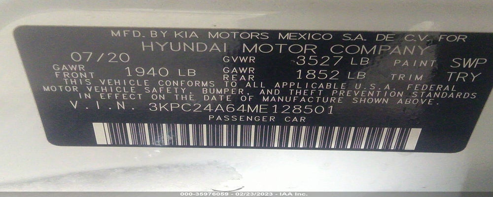 3KPC24A64ME128501 2021 HYUNDAI ACCENT photo no. 9