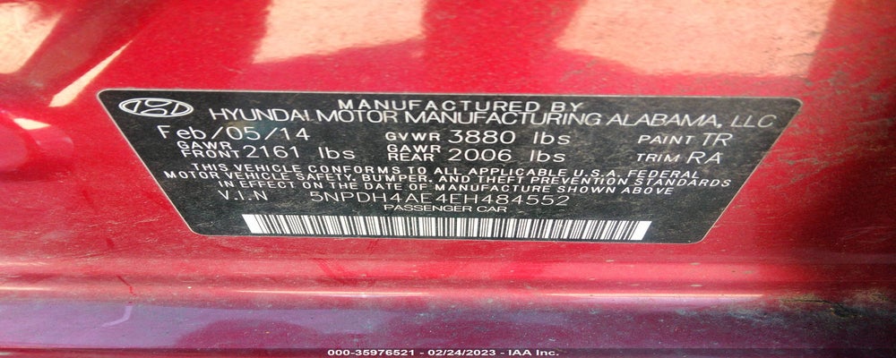 5NPDH4AE4EH484552 2014 HYUNDAI ELANTRA photo no. 9